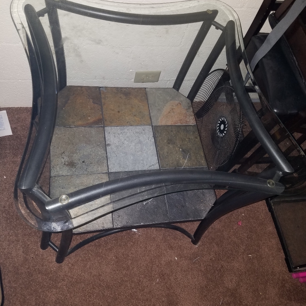 Glass top side table